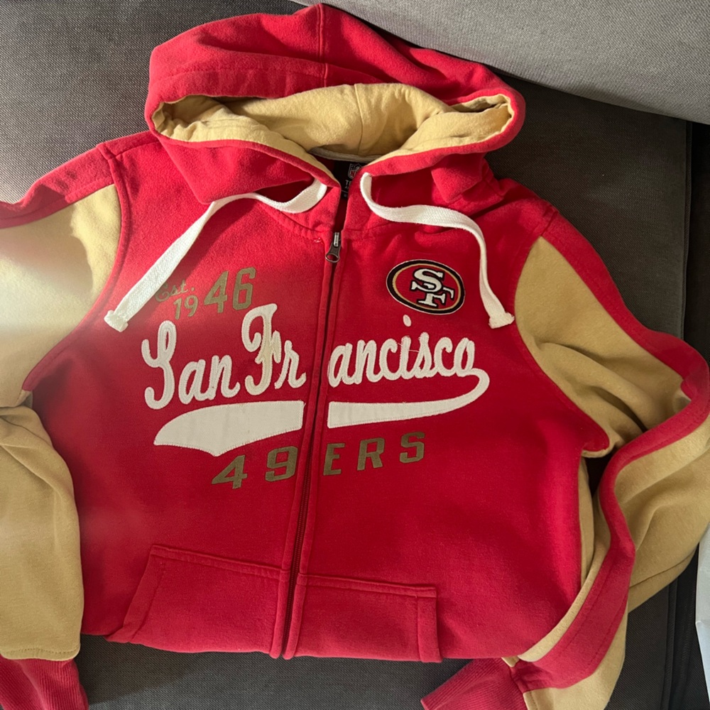 NFL San Francisco 49ers Red and Tan Hoodie